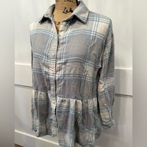 American Eagle flannel peplum flannel